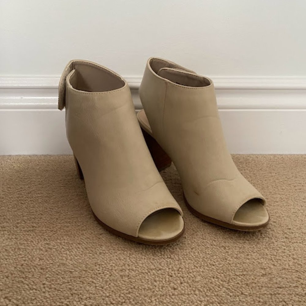 Call It Spring Cream Open Toe Heels